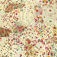 Makower Golden Cream Brown Red Feature Print FQ