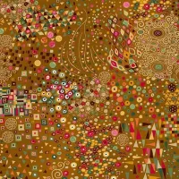 Makower Golden Gold Multicolour Feature FQ