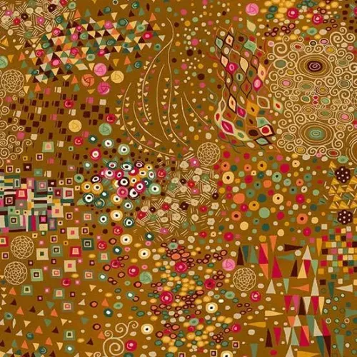 Makower Golden Gold Multicolour Feature FQ