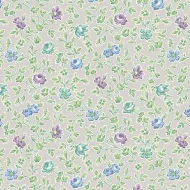 Makower Sweet Things Grey Blue & Purple Flower FQ