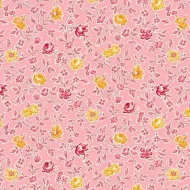 Makower Sweet Things Pink Red & Yellow Flower Print FQ