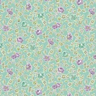 Makower Sweet Things Teal & Purple  Flower Print FQ