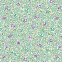 Makower Sweet Things Teal & Purple  Flower Print FQ