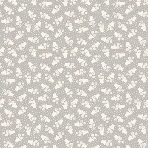 Makower Sweet Things Grey Tone on Tone Flower Pot Print FQ