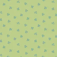 Makower Sweet Things Green With Blue Flower Sprig Print FQ