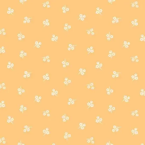 Makower Sweet Things Mustard Yellow Tone on Tone Flower Sprig Print FQ