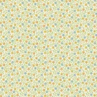 Makower Sweet Things Yellow Green Blue Ditsy Floral Print FQ