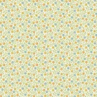 Makower Sweet Things Yellow Green Blue Ditsy Floral Print FQ