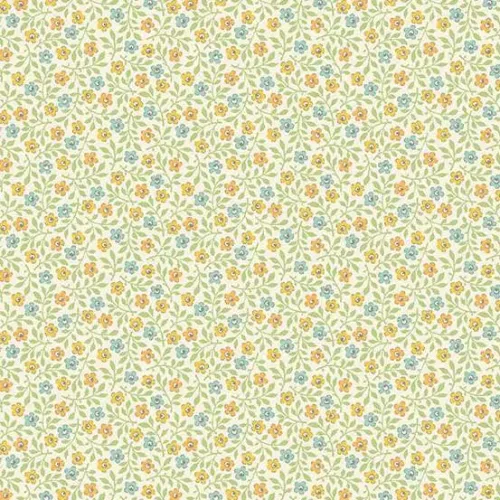 Makower Sweet Things Yellow Green Blue Ditsy Floral Print FQ