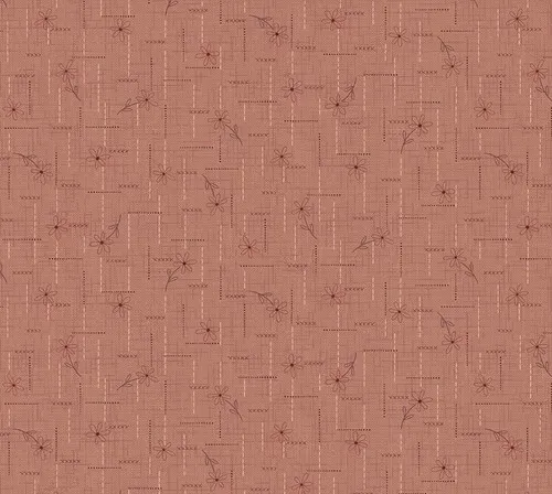 Henry Glass Simply Charming Terracotta Peach Flower Tone on Tone Print FQ