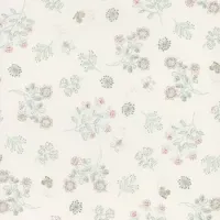 Henry Glass Simply Charming Cream Teal Large Flower Print FQ