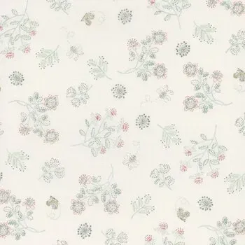 Henry Glass Simply Charming Cream Teal Large Flower Print FQ