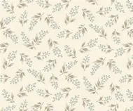 Henry Glass Simply Charming Cream Brown & Teal  Floral Sprig Print FQ