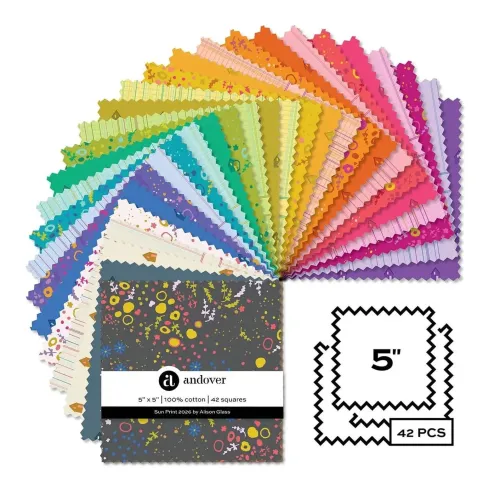 Makower 5" Sunprints Charm Pack 